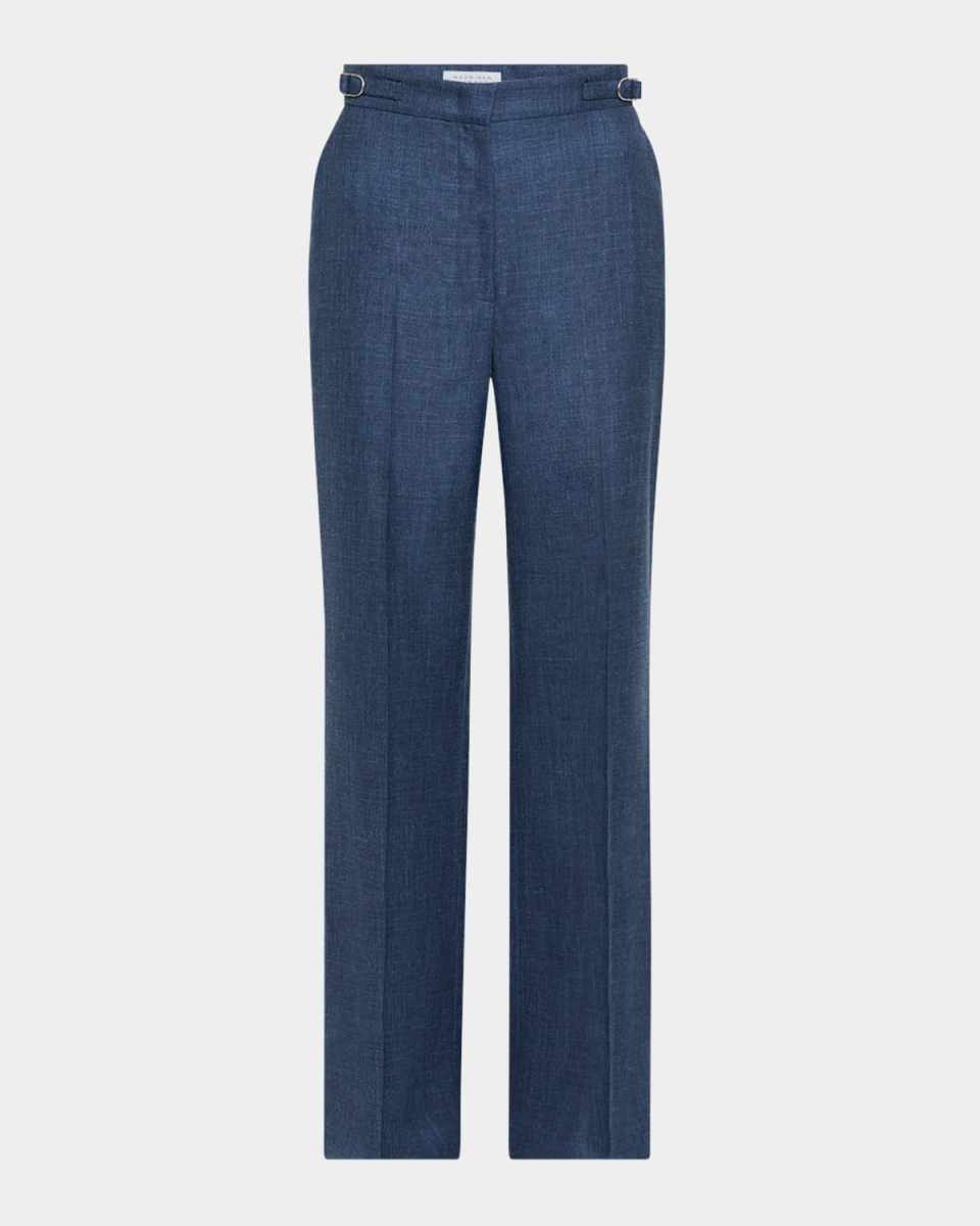 Vesta Linen-Blend Bootcut Pants